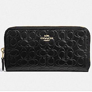 Black Patent Leather Signature Coach Wallet